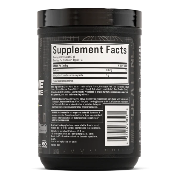 Suplemento de creatina MuscleTech Creatina Platinum Grape Freeze en envase de 392g, con sabor a uva congelada, para mejorar el rendimiento.