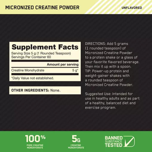 CREATINA 300 GR Optimum Nutrition - Proteína, creatina y suplementos originales – LORDXFIT Chile
