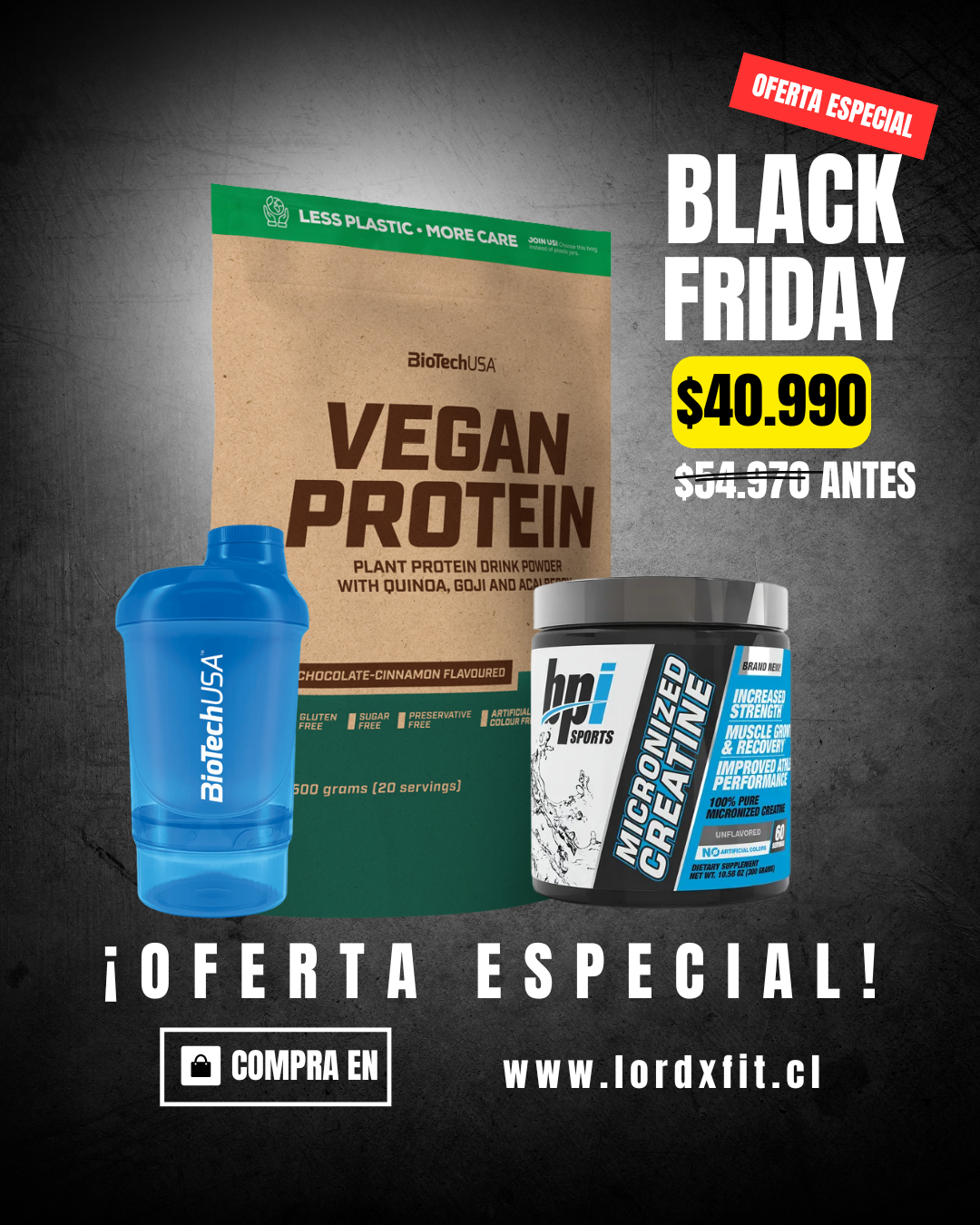Vegan Protein (BioTechUSA) + Micronized Creatine (BPI Sports) - Proteína, creatina y suplementos originales – LORDXFIT Chile
