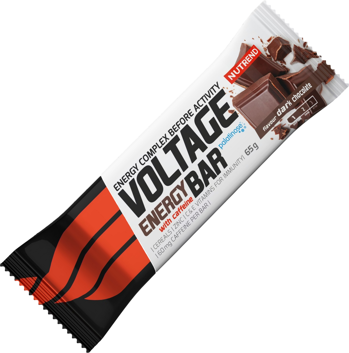 Barrita energética Nutrend Endurosnack, suplemento de proteínas para energía sostenida, con sabor a barrita en empaque.