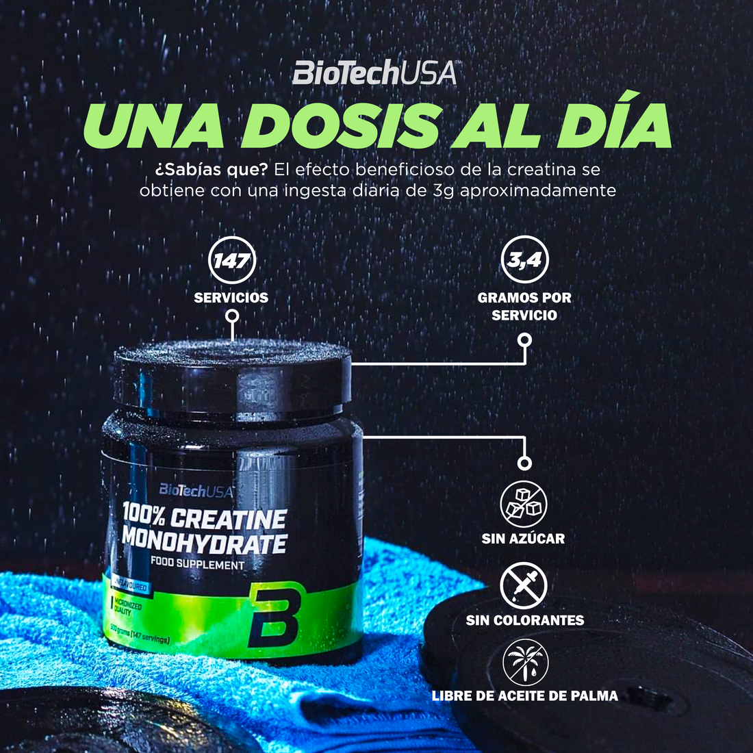 "Creatina BiotechUSA: 10 formas de tomarla según tu objetivo