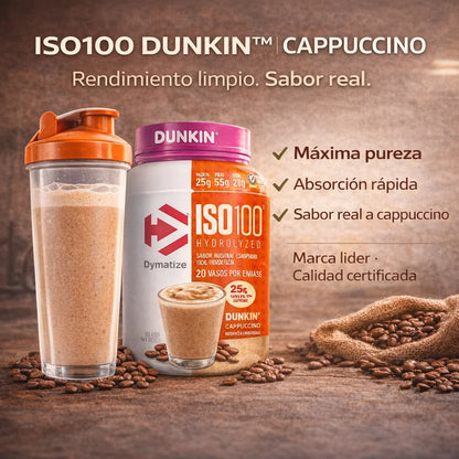 ISO 100 1.4 LB DUNKIN SABOR CAPPUCCINO 20sv - Proteína, creatina y suplementos originales – LORDXFIT Chile