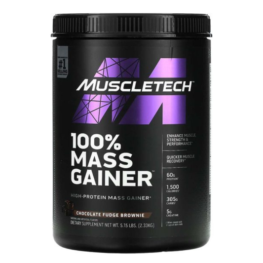Muscletech Gainer 100% Mass 5.15 Lb Chocolate Fudge Brownie