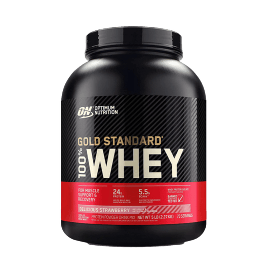 GOLD STANDARD 100% WHEY 5 LB DELICIOSO SABOR FRUTILLA 76 