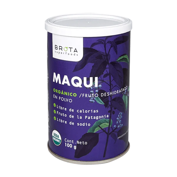 Maqui orgánico en polvo Brota Superfoods 100g - frente del envase
