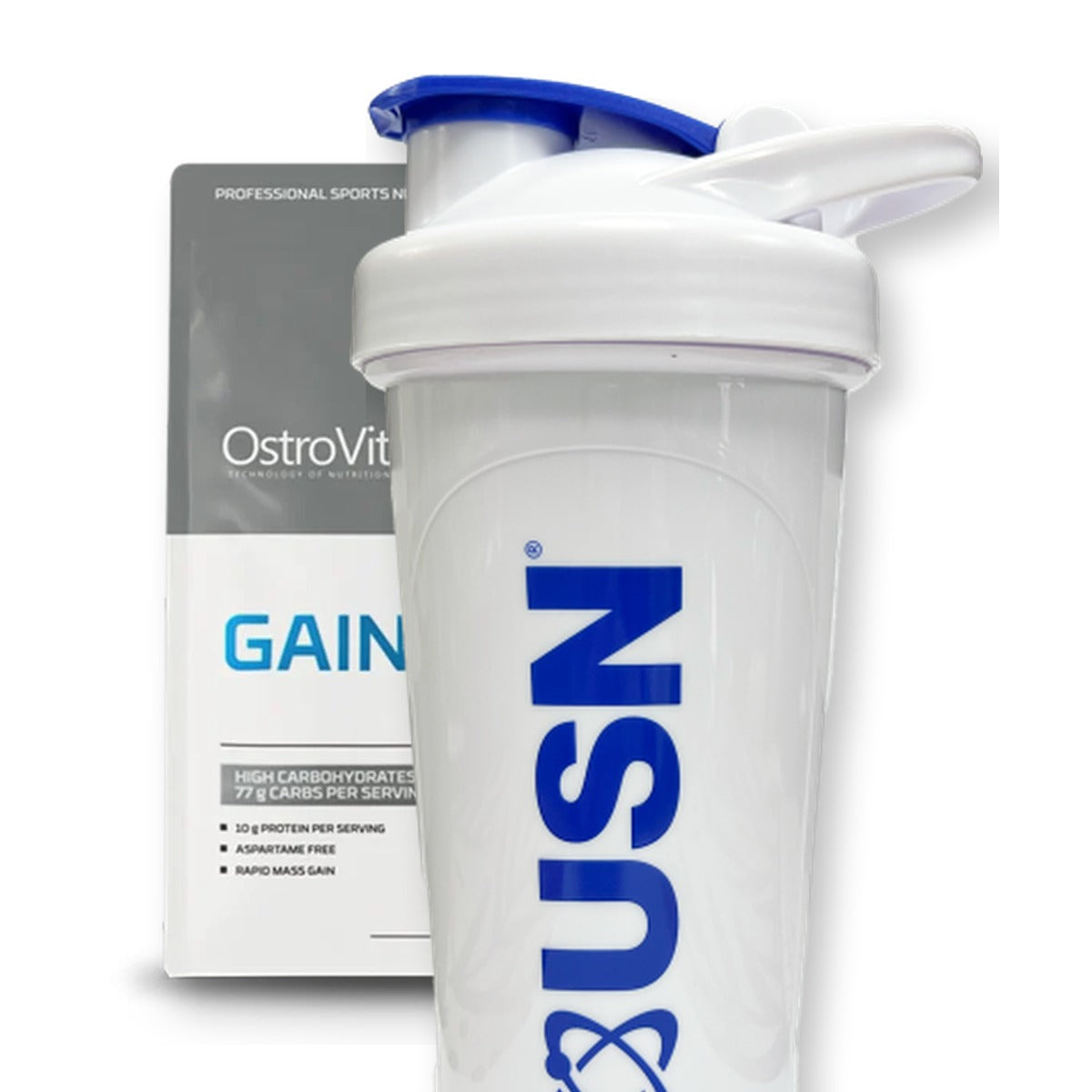 Pack Ostrovit Gainer 2.2 + USN Shaker Blanco | LordXFit