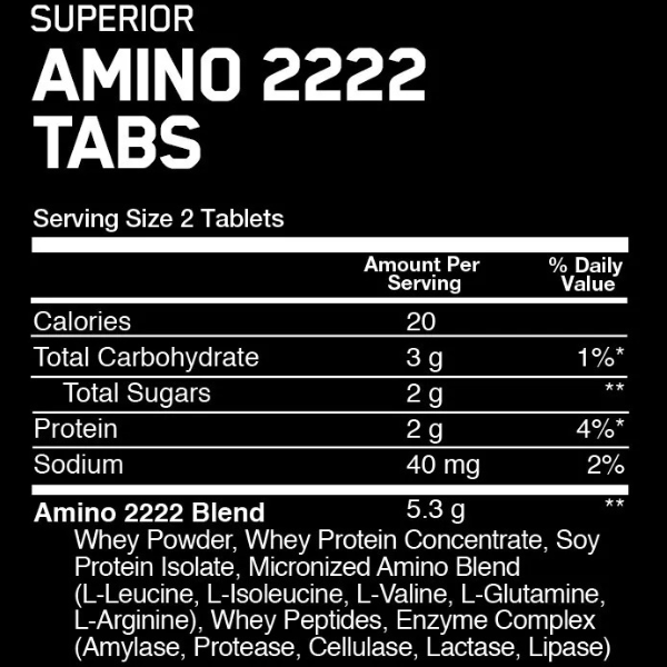 Super Amino 2222 Tabs 160 Tabletas Optimum Nutrition - Proteína, creatina y suplementos originales – LORDXFIT Chile