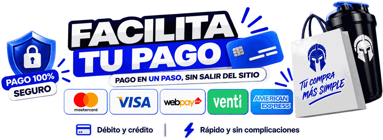 Medios de pago aceptados: Mastercard, Visa, Webpay Plus, Venti y American Express. Pago en un paso, sin salir del sitio.
